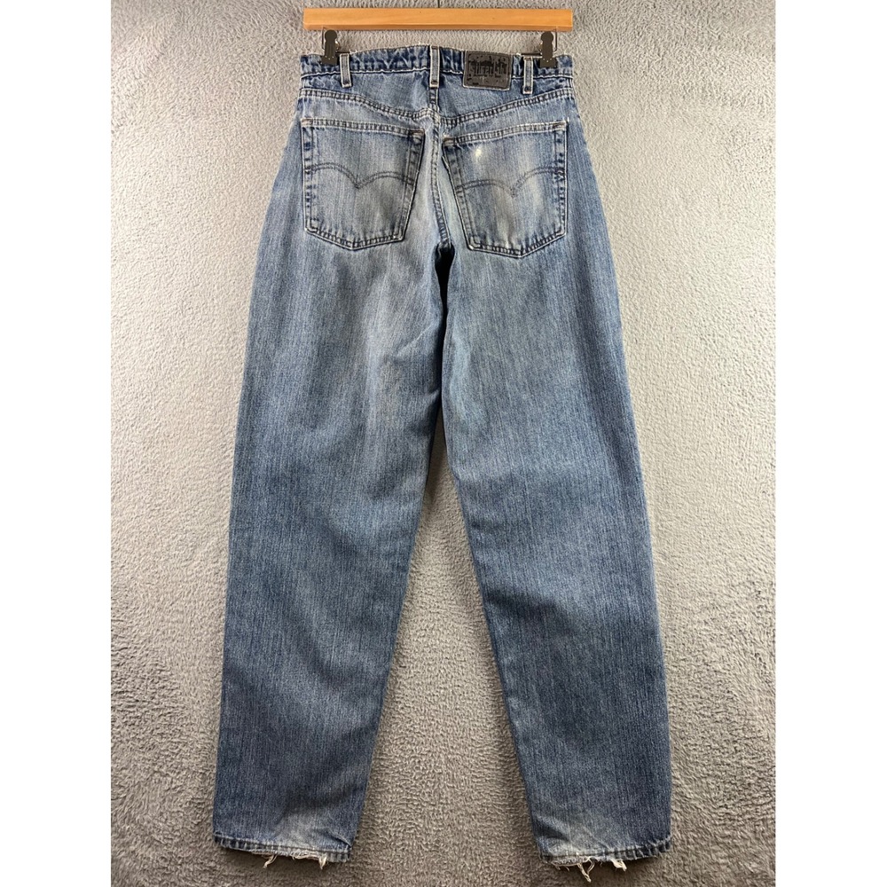 Vintage Levis SilverTab Baggy Jeans Mens 32x36 Blue Denim Distressed Made in USA